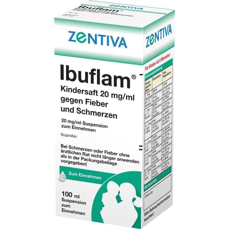 IBUFLAM Kindersaft 20mg/ml gegen Fieber u.Schmerz.